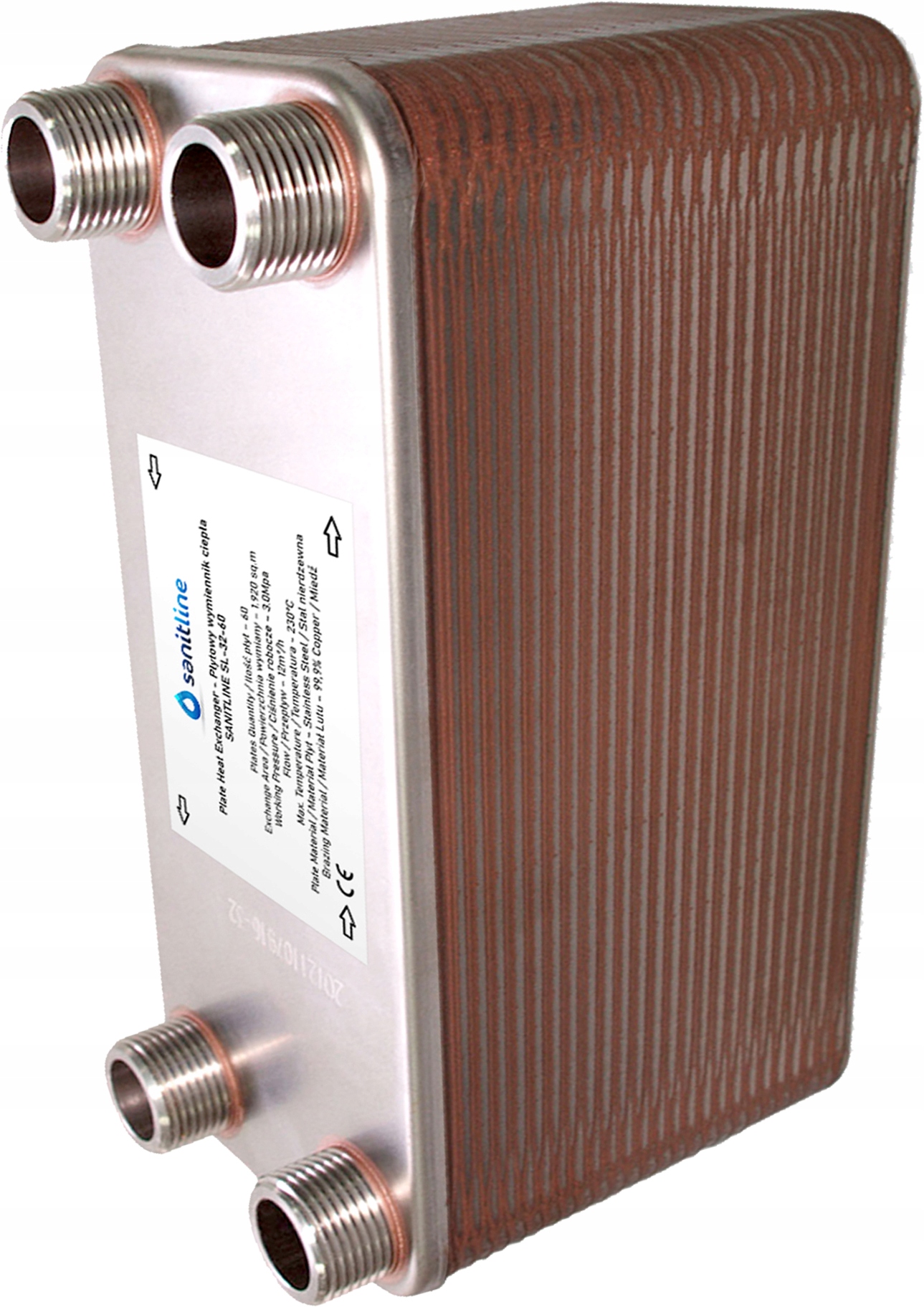 SANITLINE TEPELNÝ VÝMENNÍK 60 DOSKY 130kW 4x 1"